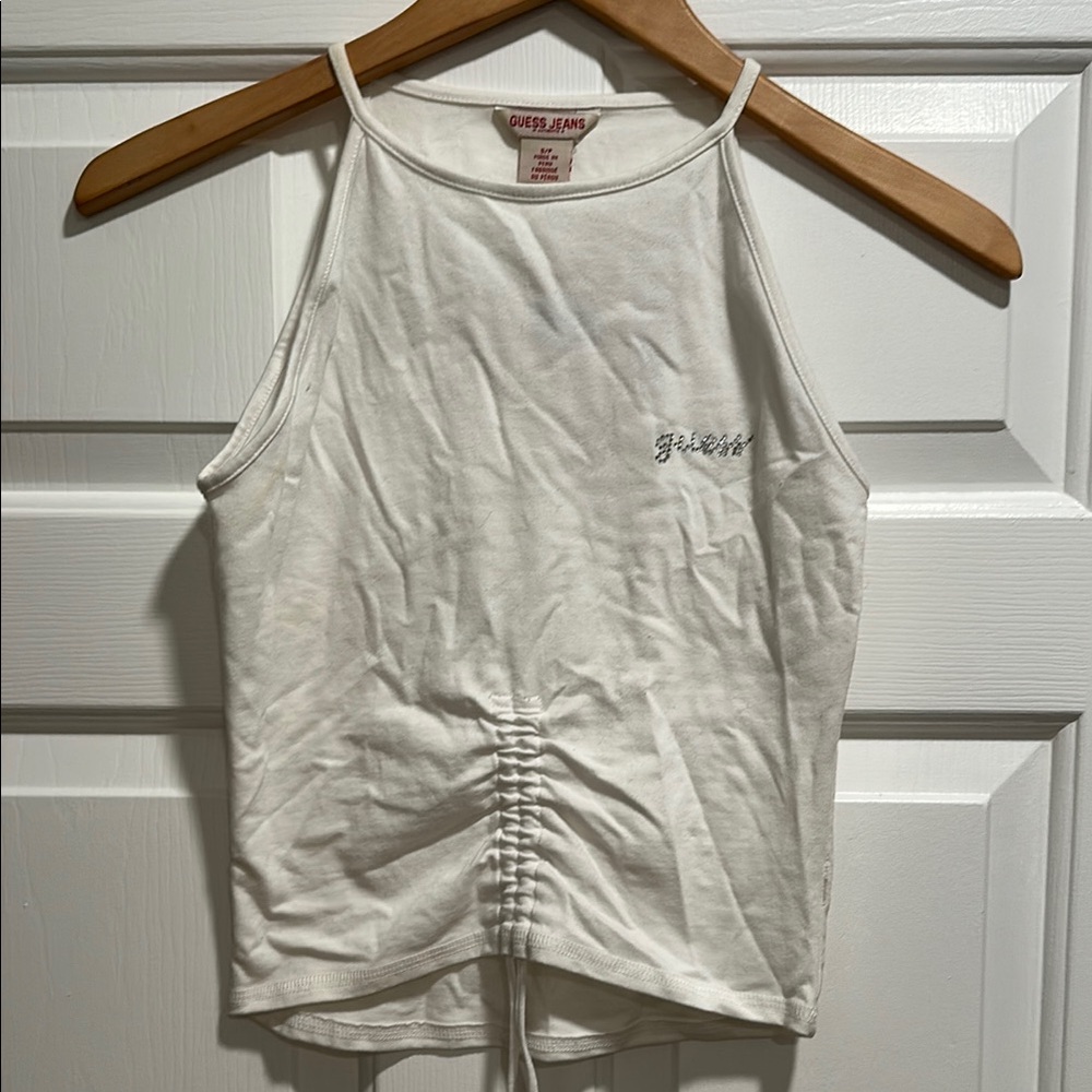 GUESS Silver Ruched Fitted Camisole